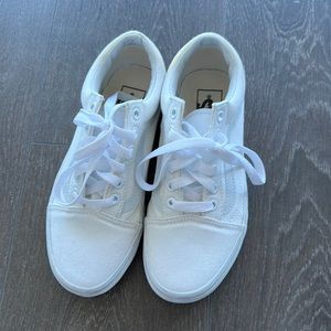 Vans all white canvas old school sneakers